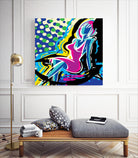 Sitting by Ray Lengelé on GIANT ART - pink animé woman