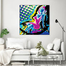 Sitting by Ray Lengelé on GIANT ART - pink animé woman