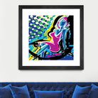 Sitting by Ray Lengelé on GIANT ART - pink animé woman