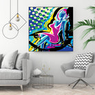 Sitting by Ray Lengelé on GIANT ART - pink animé woman