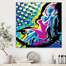 Sitting by Ray Lengelé on GIANT ART - pink animé woman