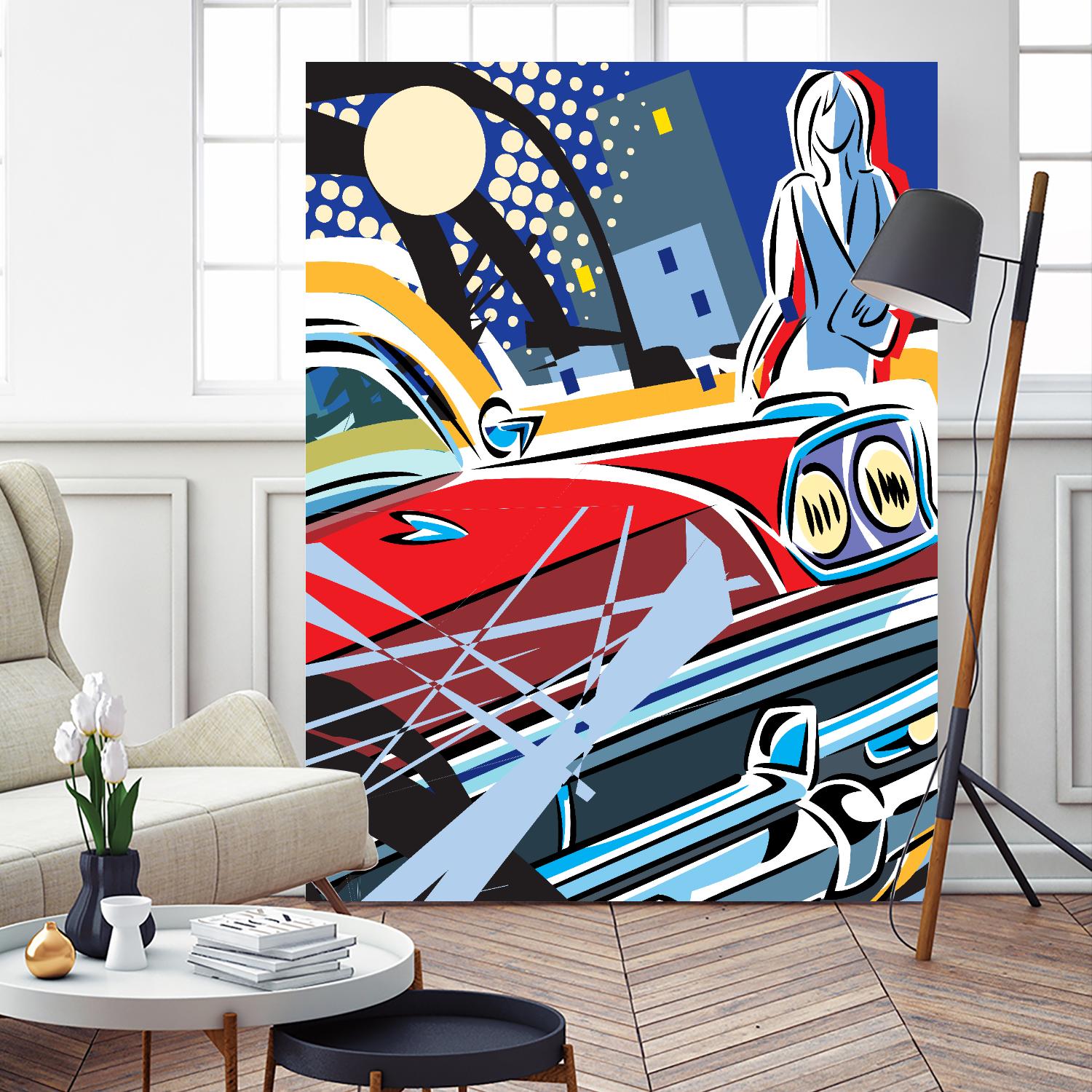 City Car by Ray Lengelé on GIANT ART - red animé automobile