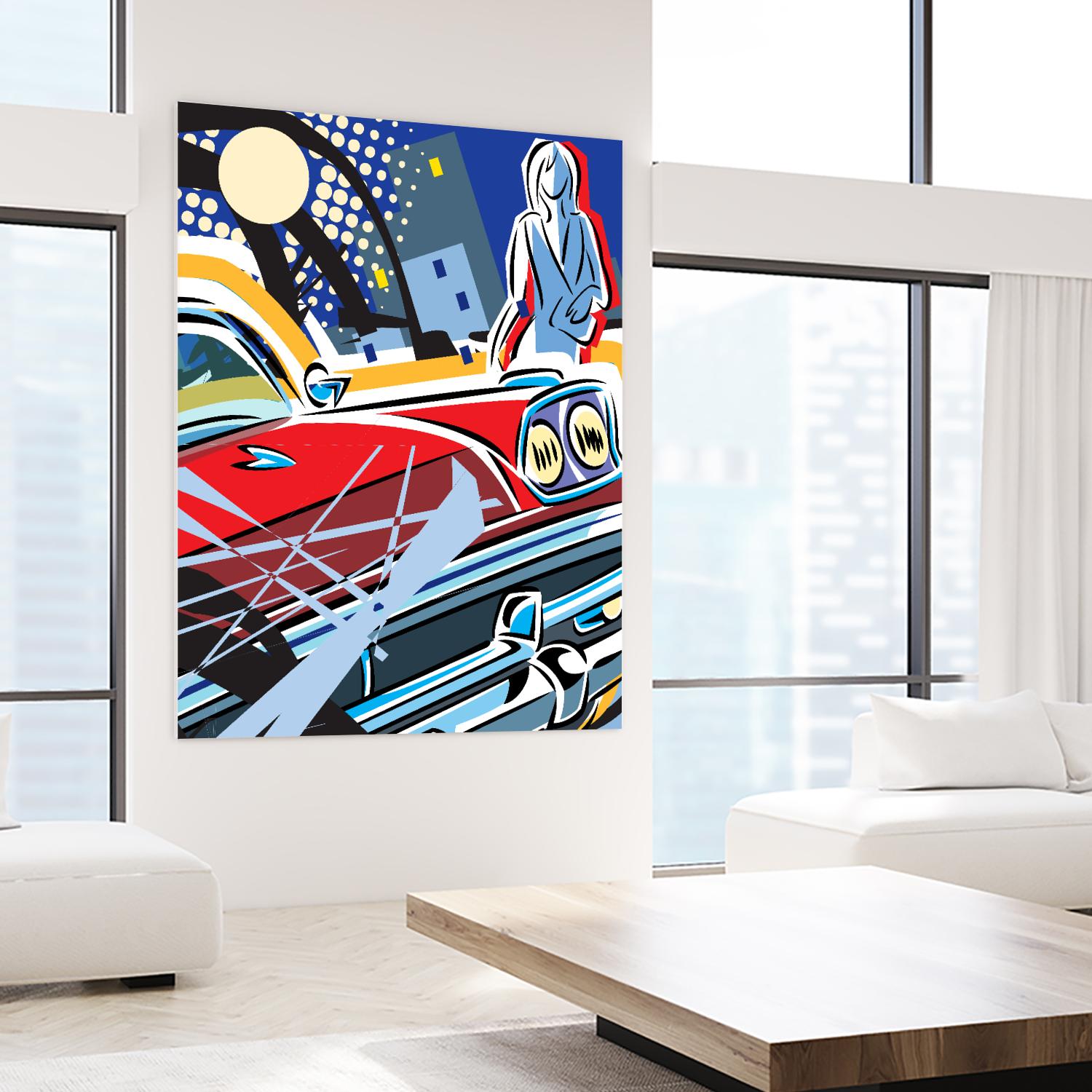 City Car by Ray Lengelé on GIANT ART - red animé automobile