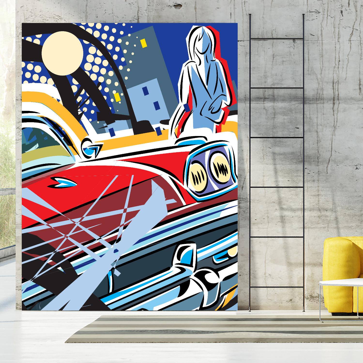 City Car by Ray Lengelé on GIANT ART - red animé automobile