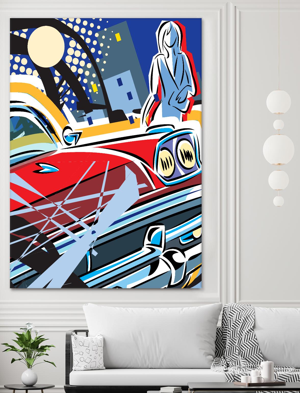 City Car by Ray Lengelé on GIANT ART - red animé automobile