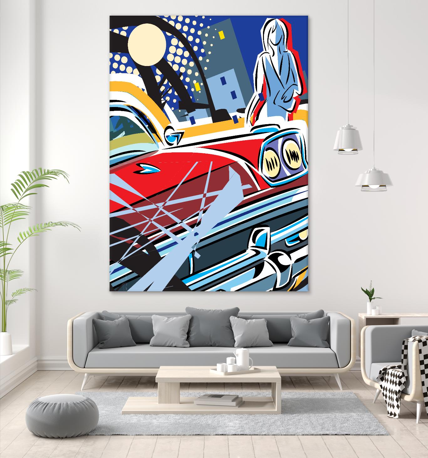 City Car by Ray Lengelé on GIANT ART - red animé automobile