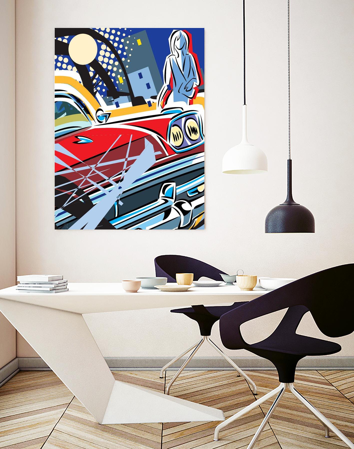 City Car by Ray Lengelé on GIANT ART - red animé automobile