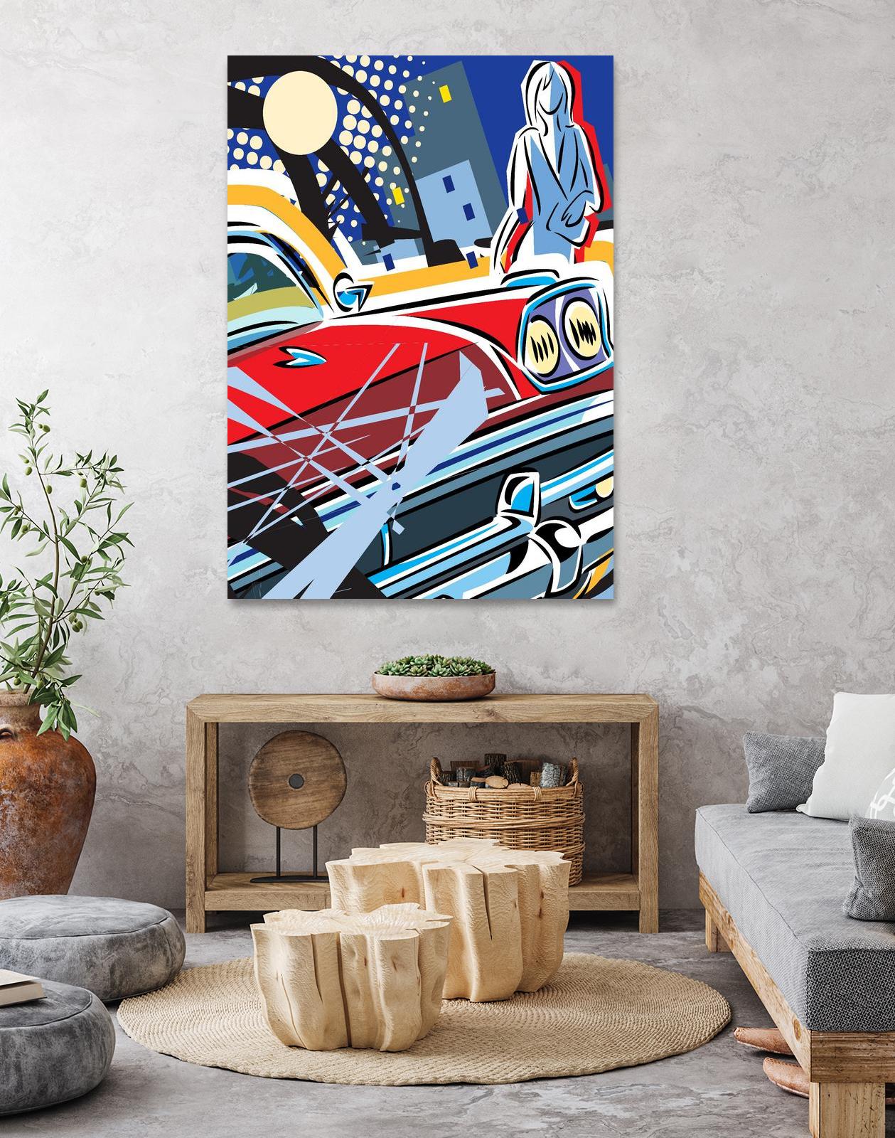 City Car by Ray Lengelé on GIANT ART - red animé automobile