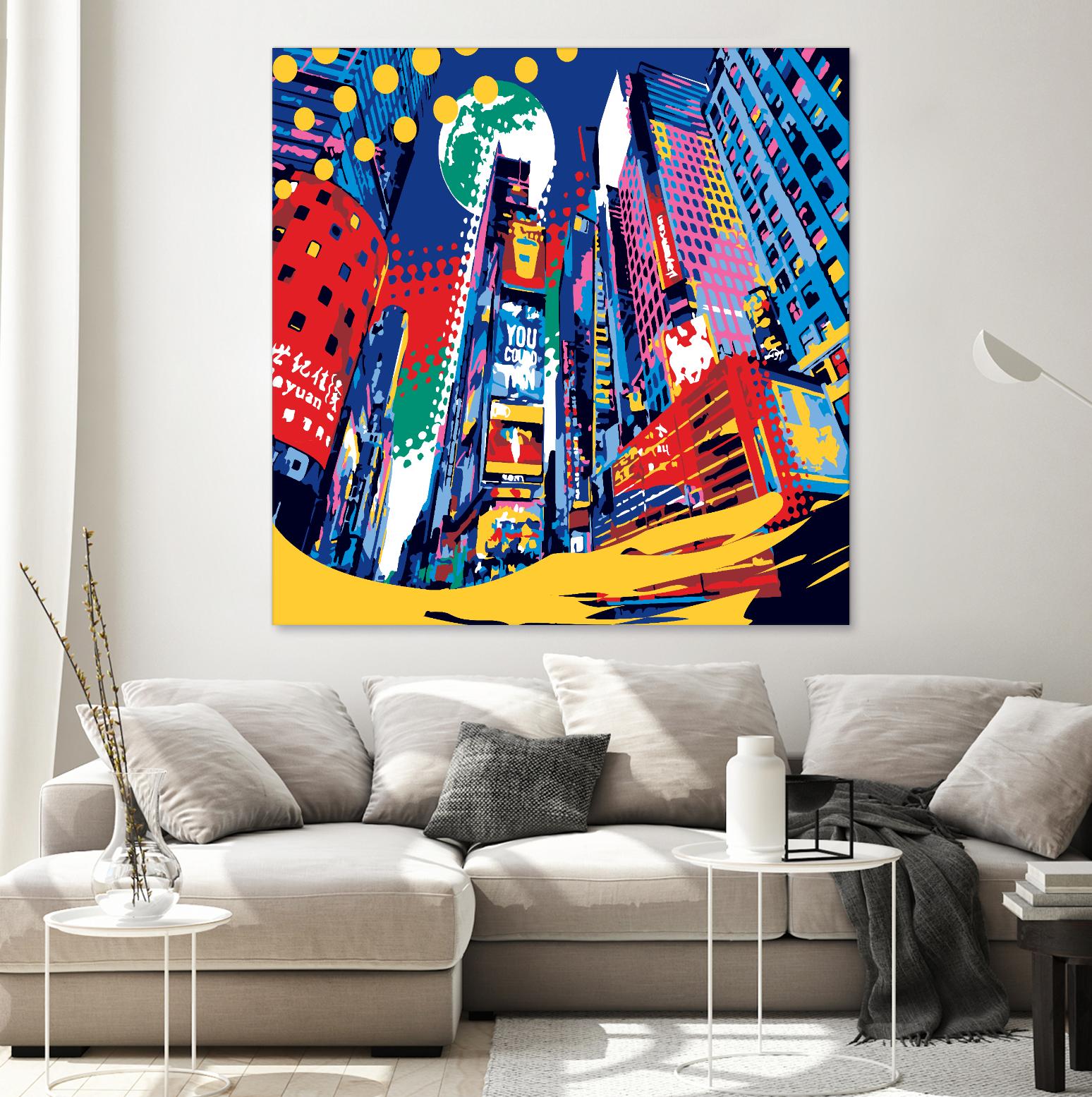 Time Square by Ray Lengelé on GIANT ART - red architecture down town