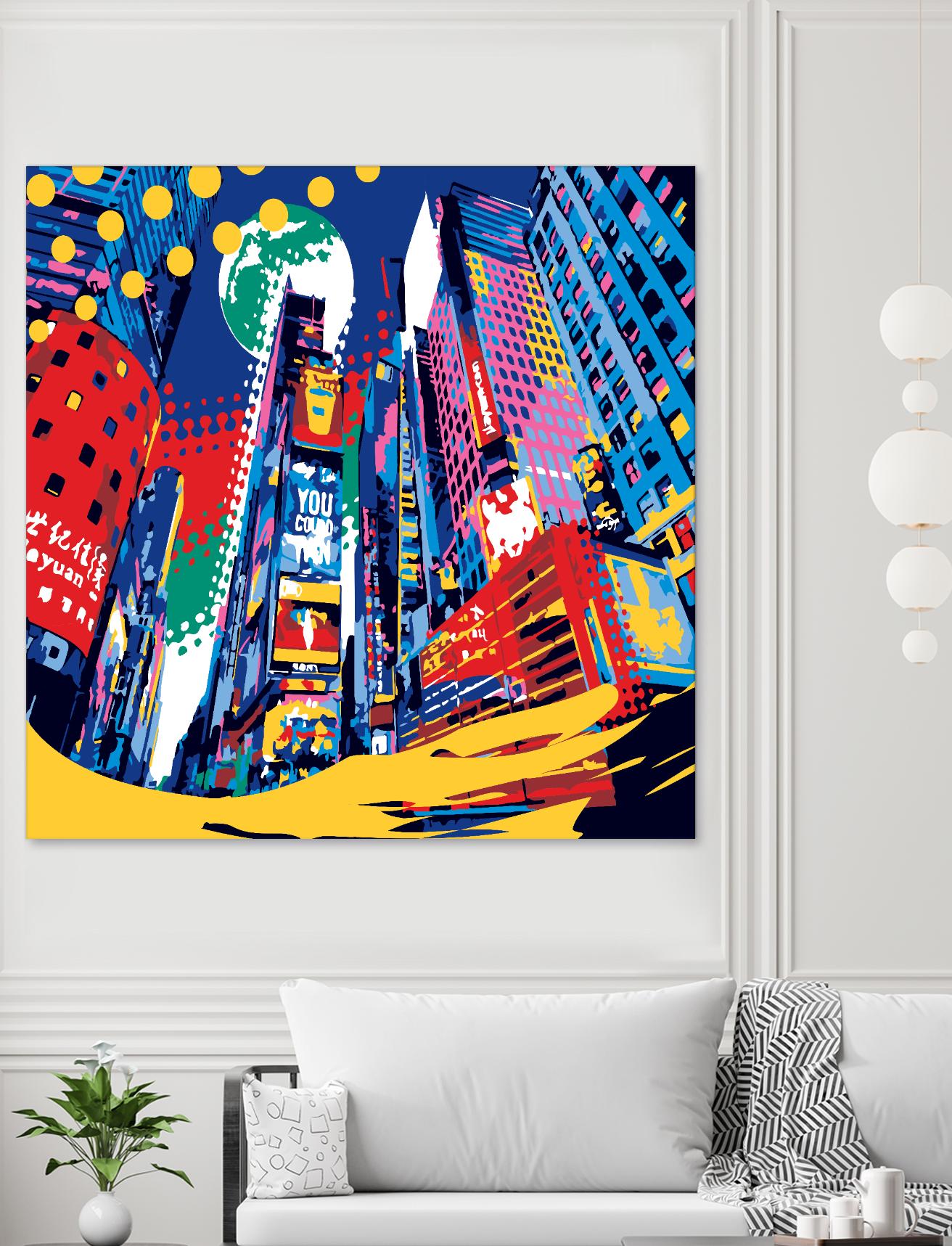 Time Square by Ray Lengelé on GIANT ART - red architecture down town