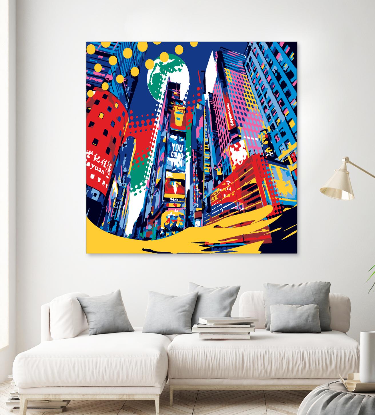 Time Square by Ray Lengelé on GIANT ART - red architecture down town