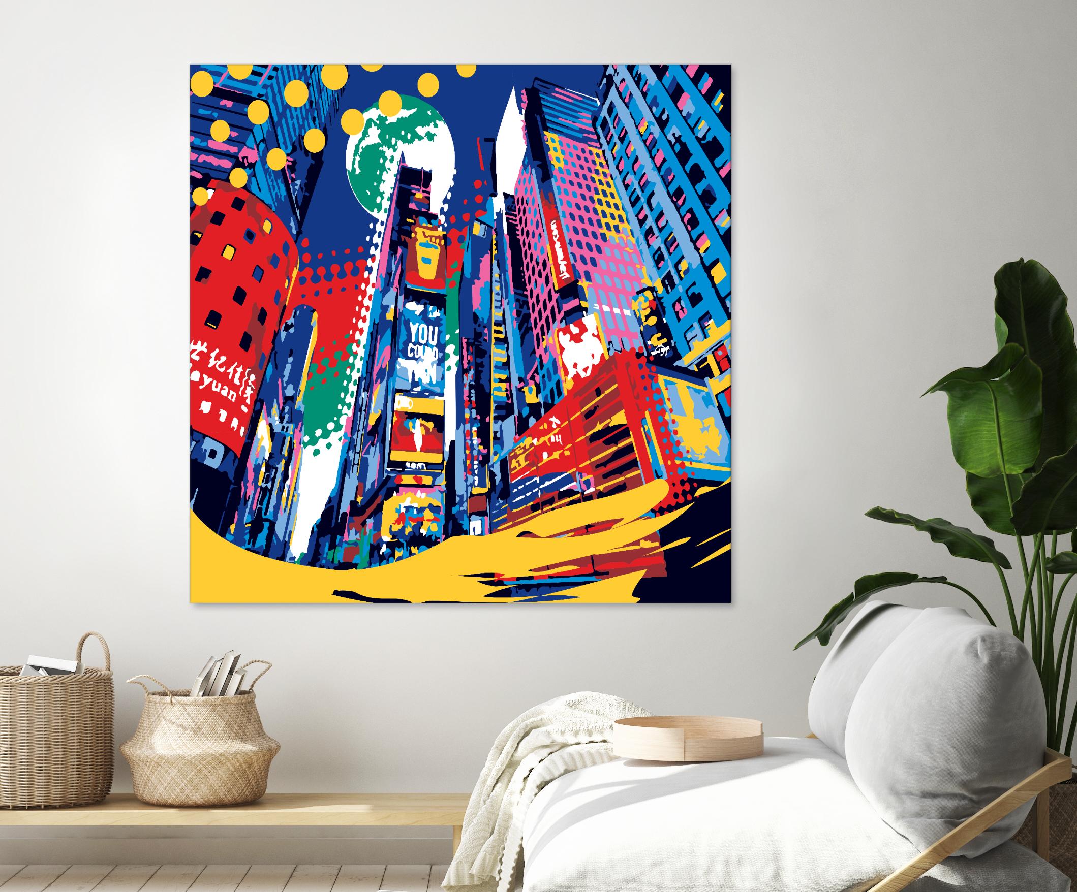 Time Square by Ray Lengelé on GIANT ART - red architecture down town