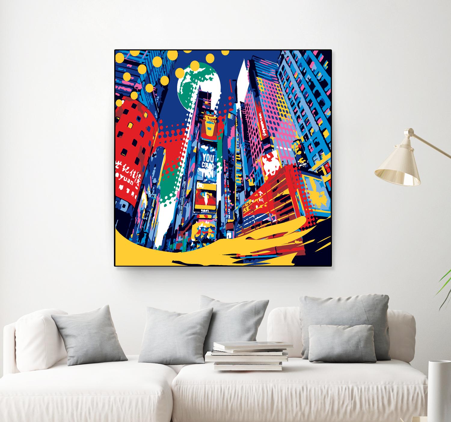 Time Square by Ray Lengelé on GIANT ART - red architecture down town