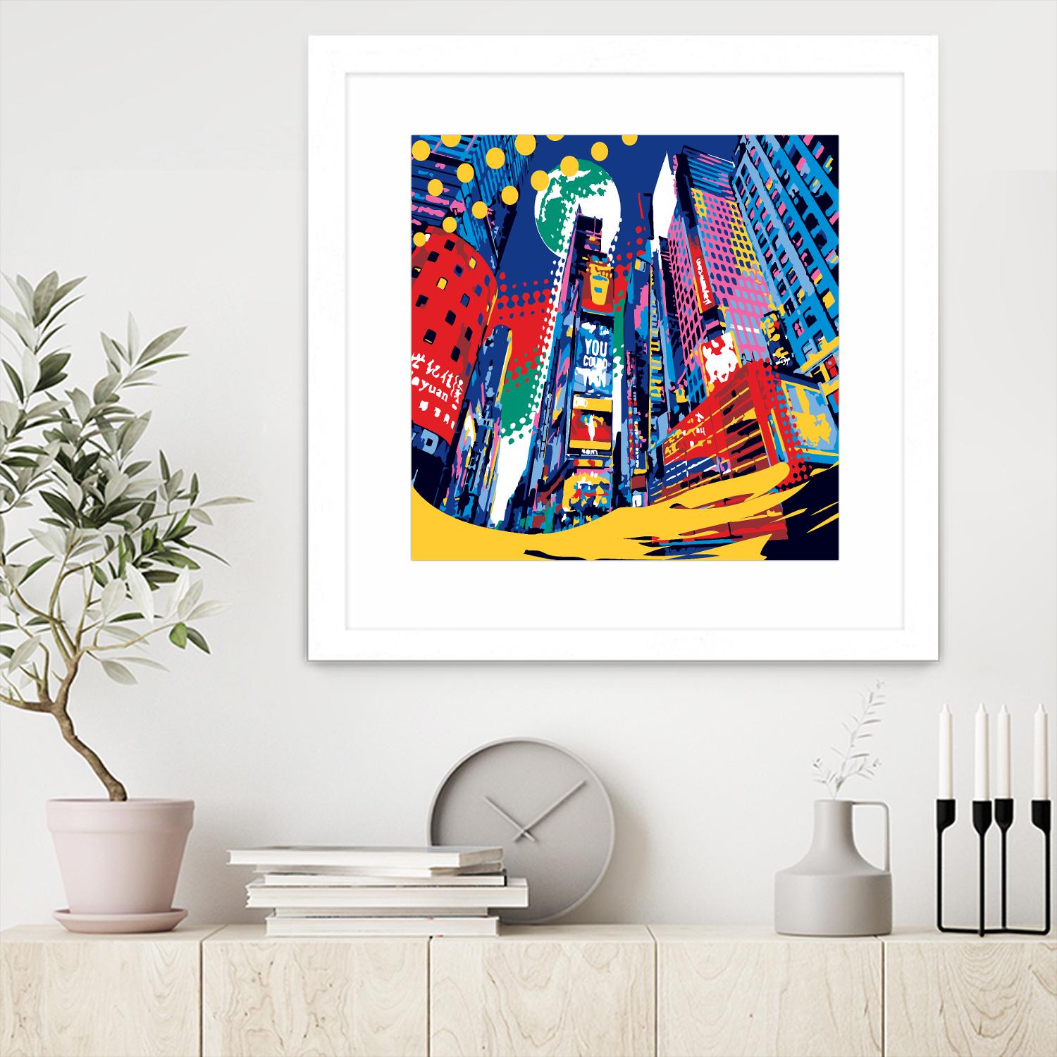 Time Square by Ray Lengelé on GIANT ART - red architecture down town