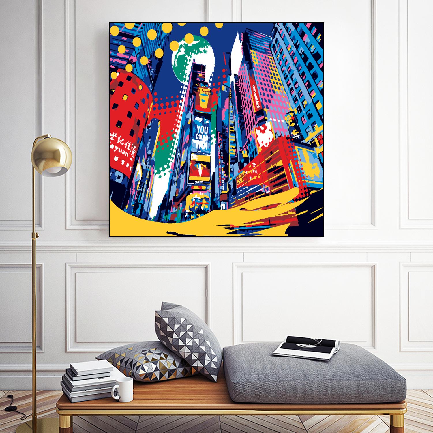 Time Square by Ray Lengelé on GIANT ART - red architecture down town