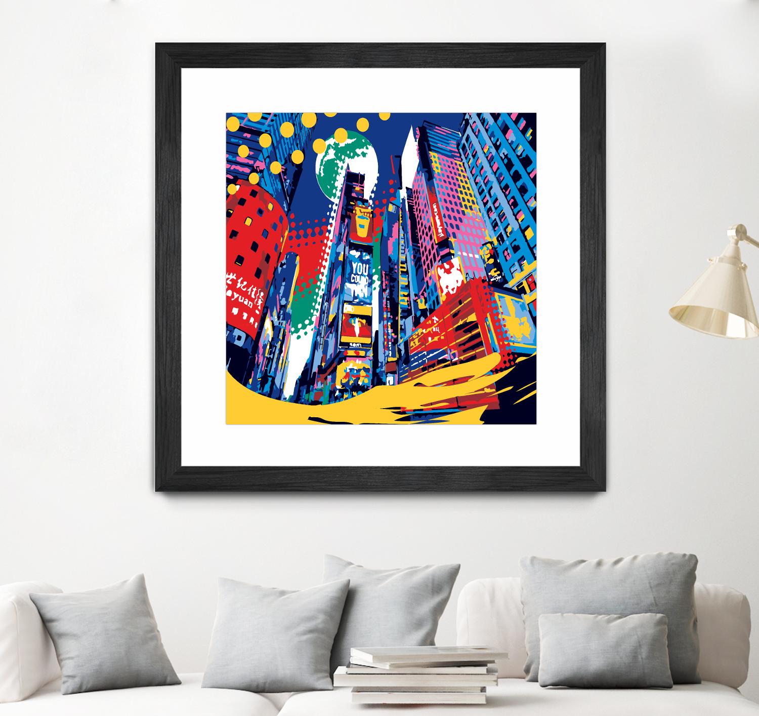 Time Square by Ray Lengelé on GIANT ART - red architecture down town