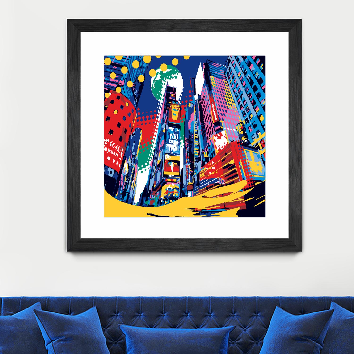 Time Square by Ray Lengelé on GIANT ART - red architecture down town