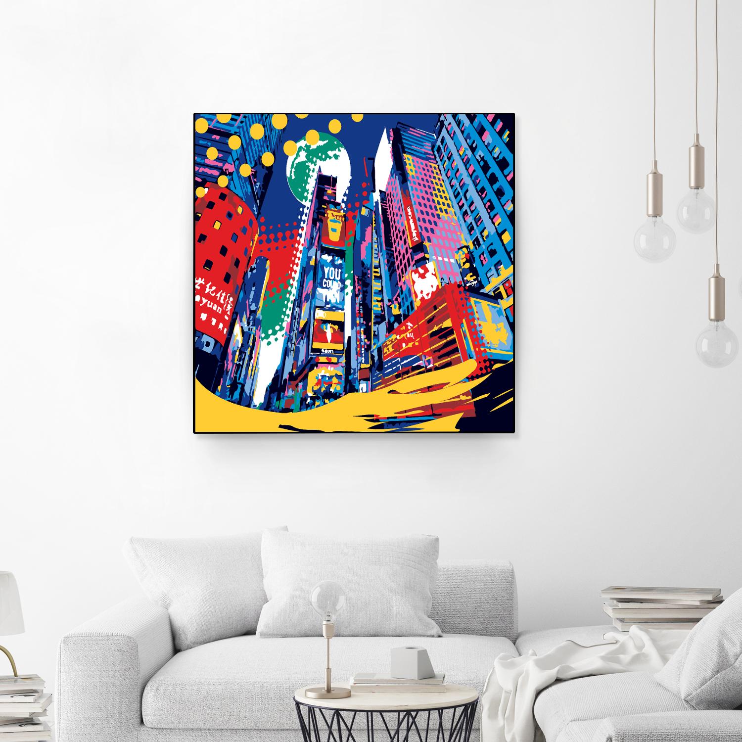 Time Square by Ray Lengelé on GIANT ART - red architecture down town