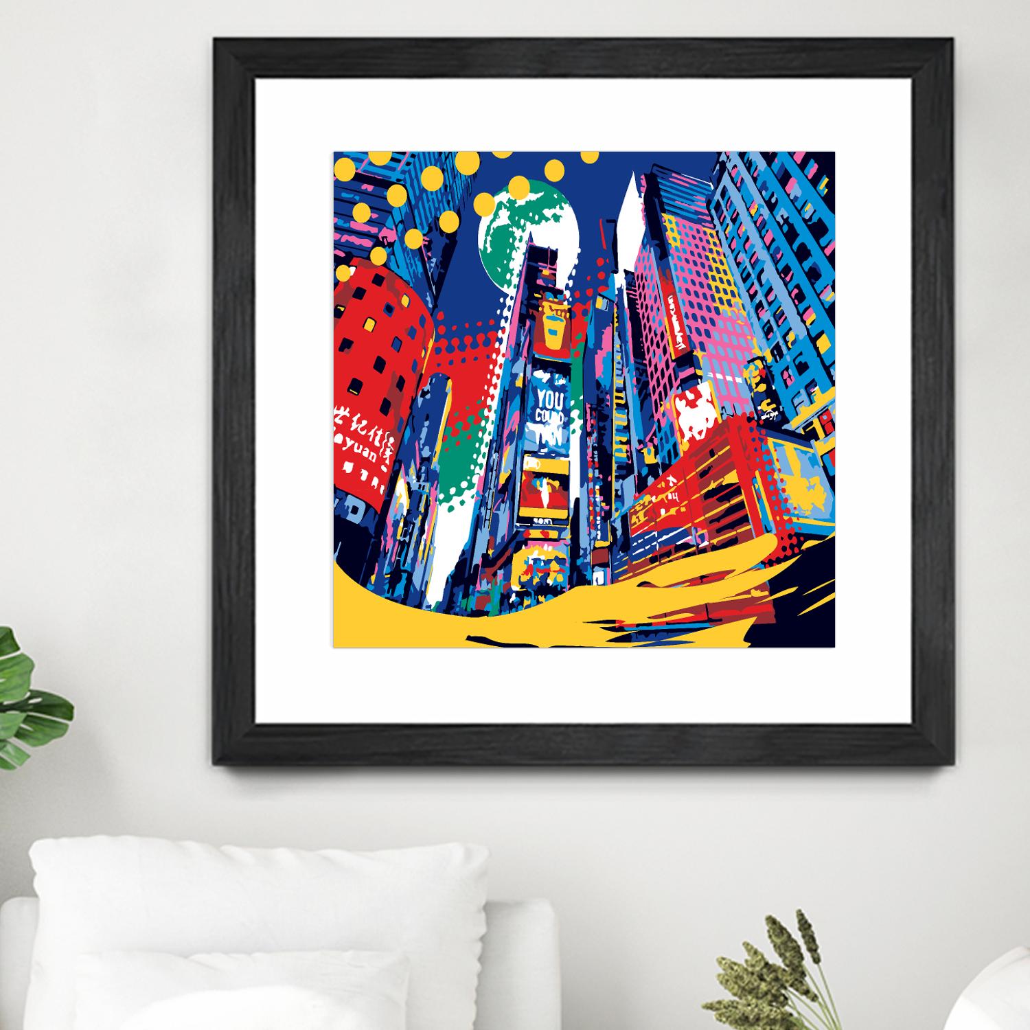 Time Square by Ray Lengelé on GIANT ART - red architecture down town