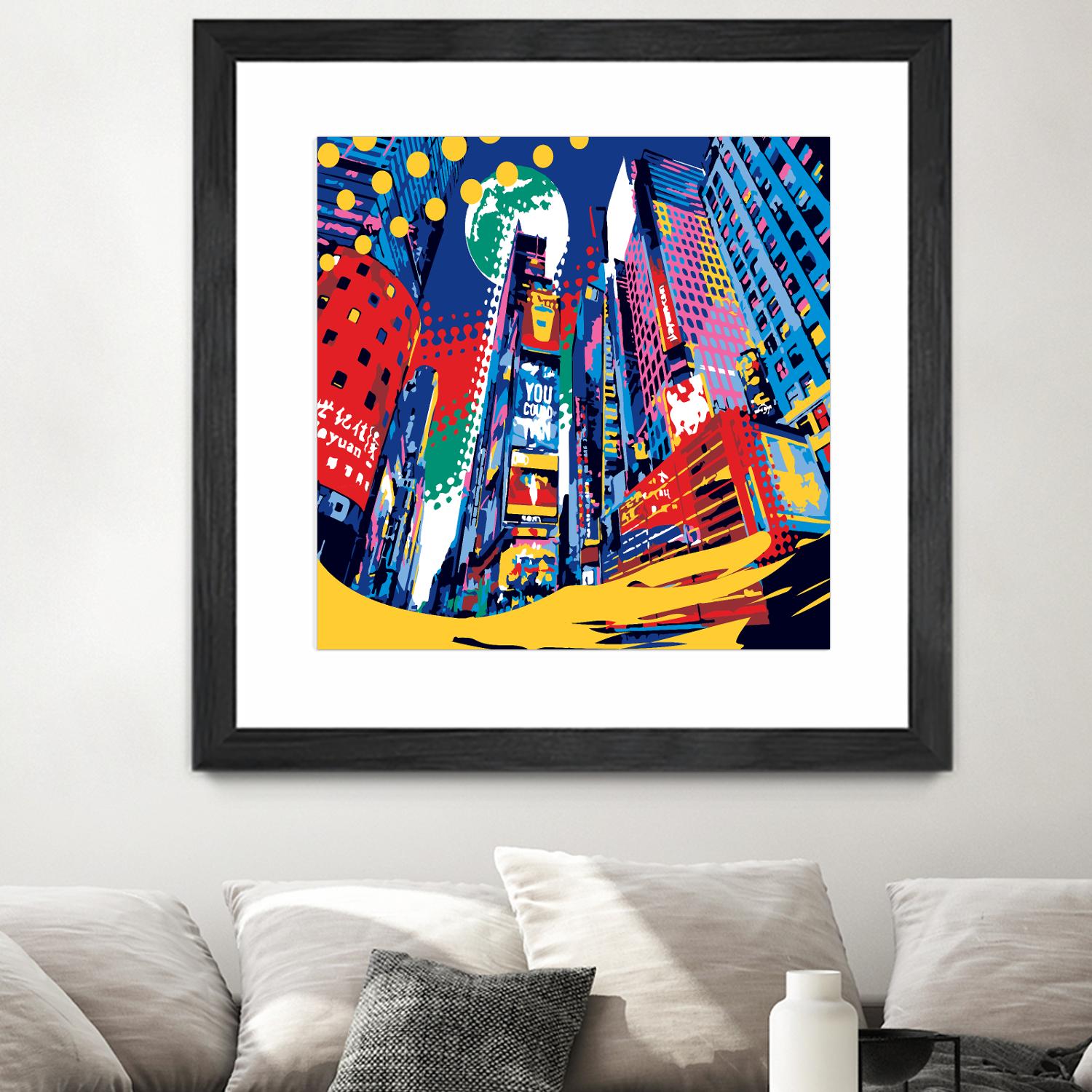 Time Square by Ray Lengelé on GIANT ART - red architecture down town