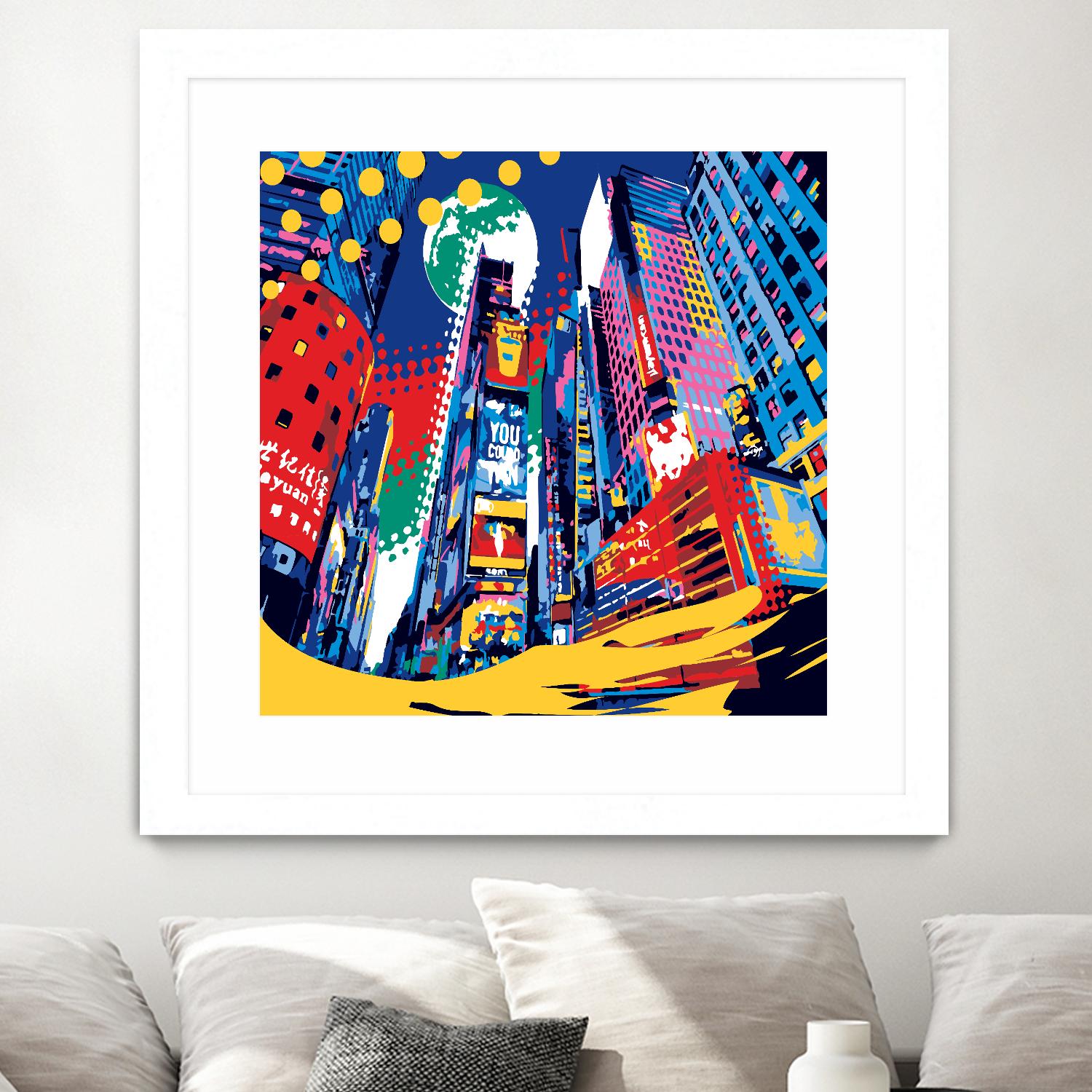 Time Square by Ray Lengelé on GIANT ART - red architecture down town