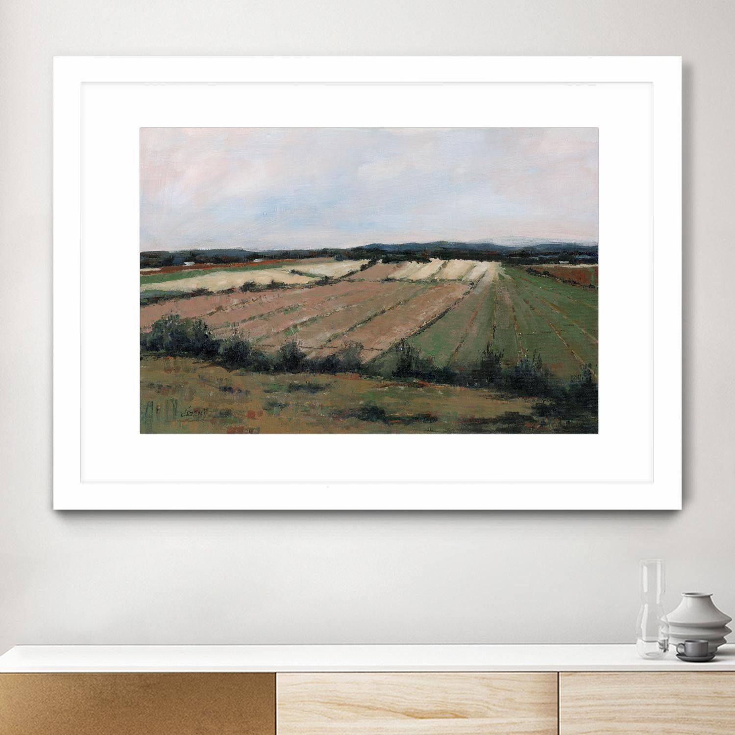 Terres cultivées by Jacques Clément on GIANT ART - beige landscape artistes du québec