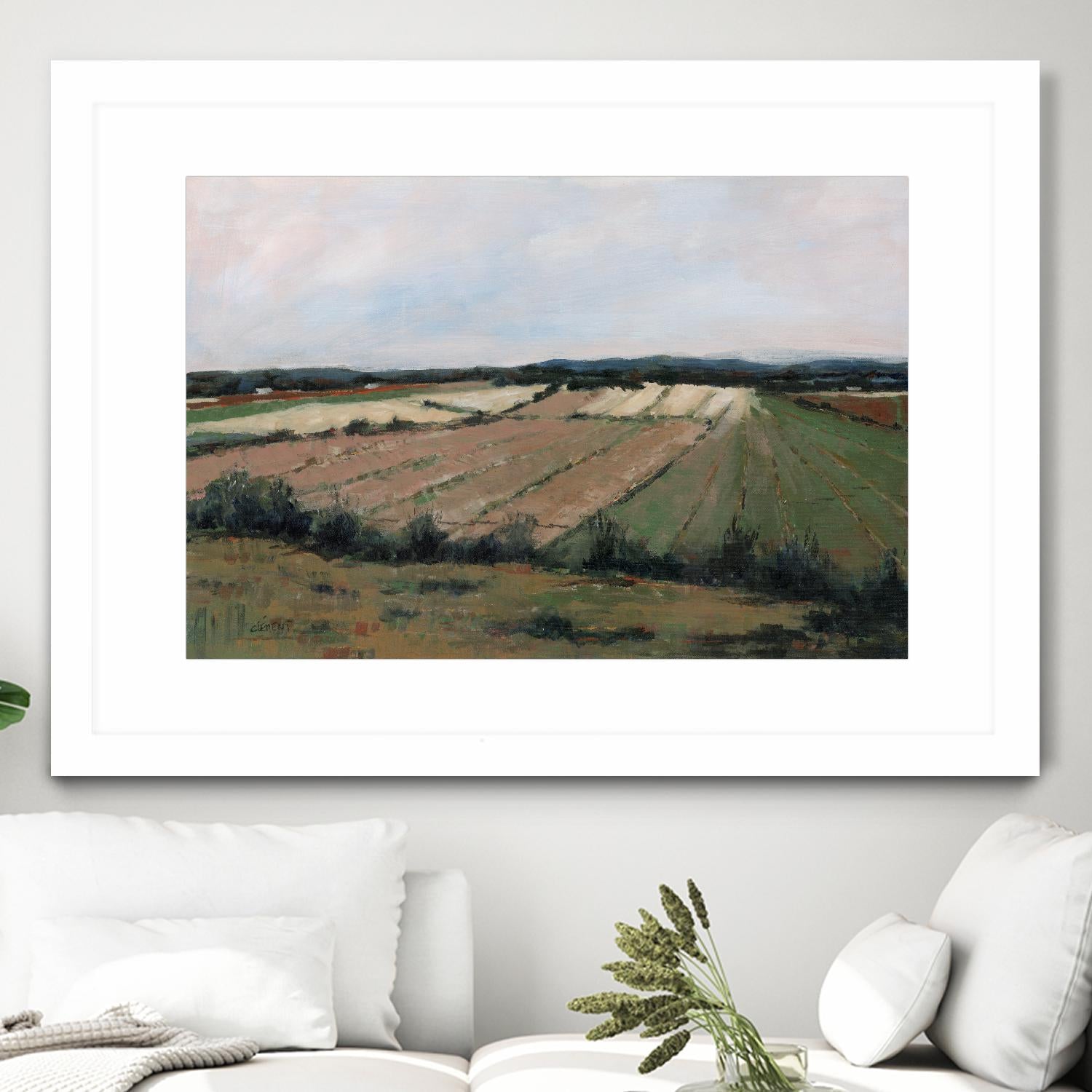 Terres cultivées by Jacques Clément on GIANT ART - beige landscape artistes du québec