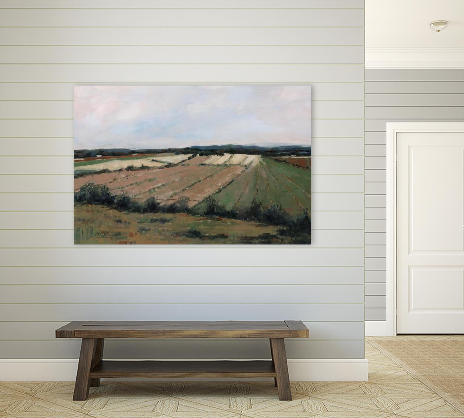 Terres cultivées by Jacques Clément on GIANT ART - beige landscape artistes du québec