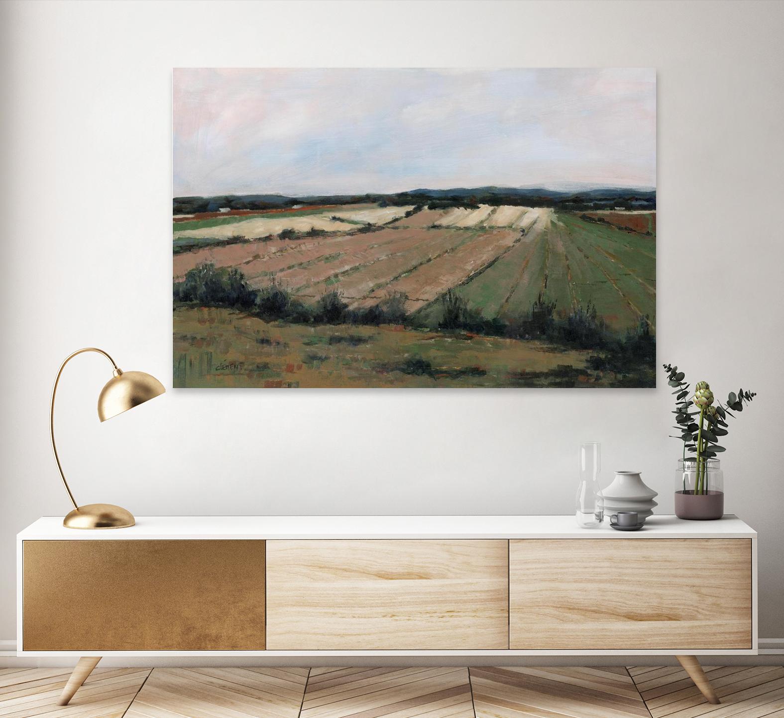 Terres cultivées by Jacques Clément on GIANT ART - beige landscape artistes du québec