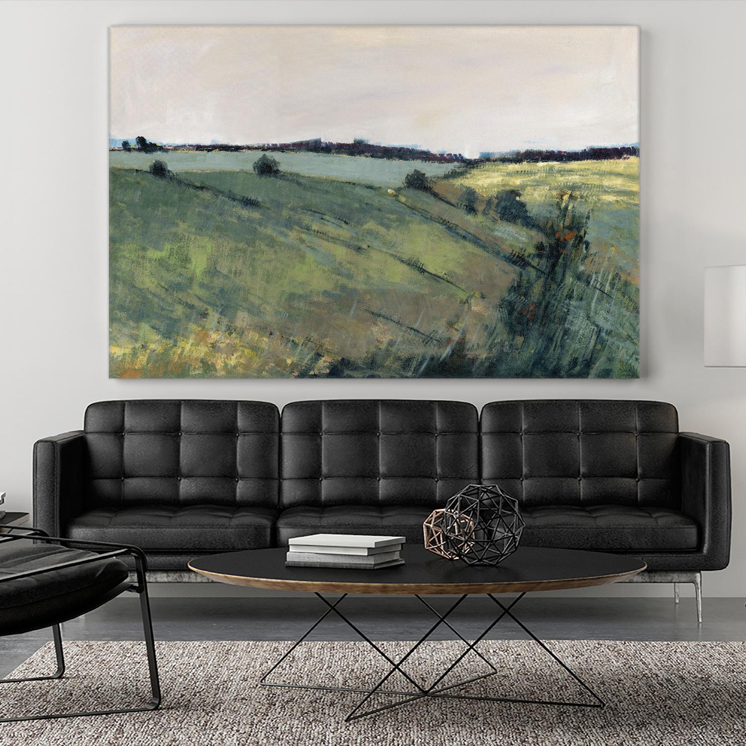 Paysage contemporain-2 by Jacques Clément on GIANT ART - green landscape