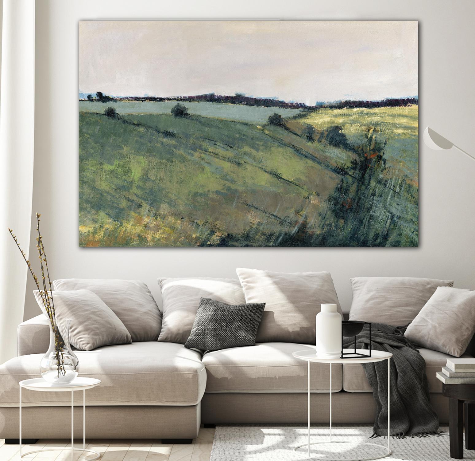Paysage contemporain-2 by Jacques Clément on GIANT ART - green landscape