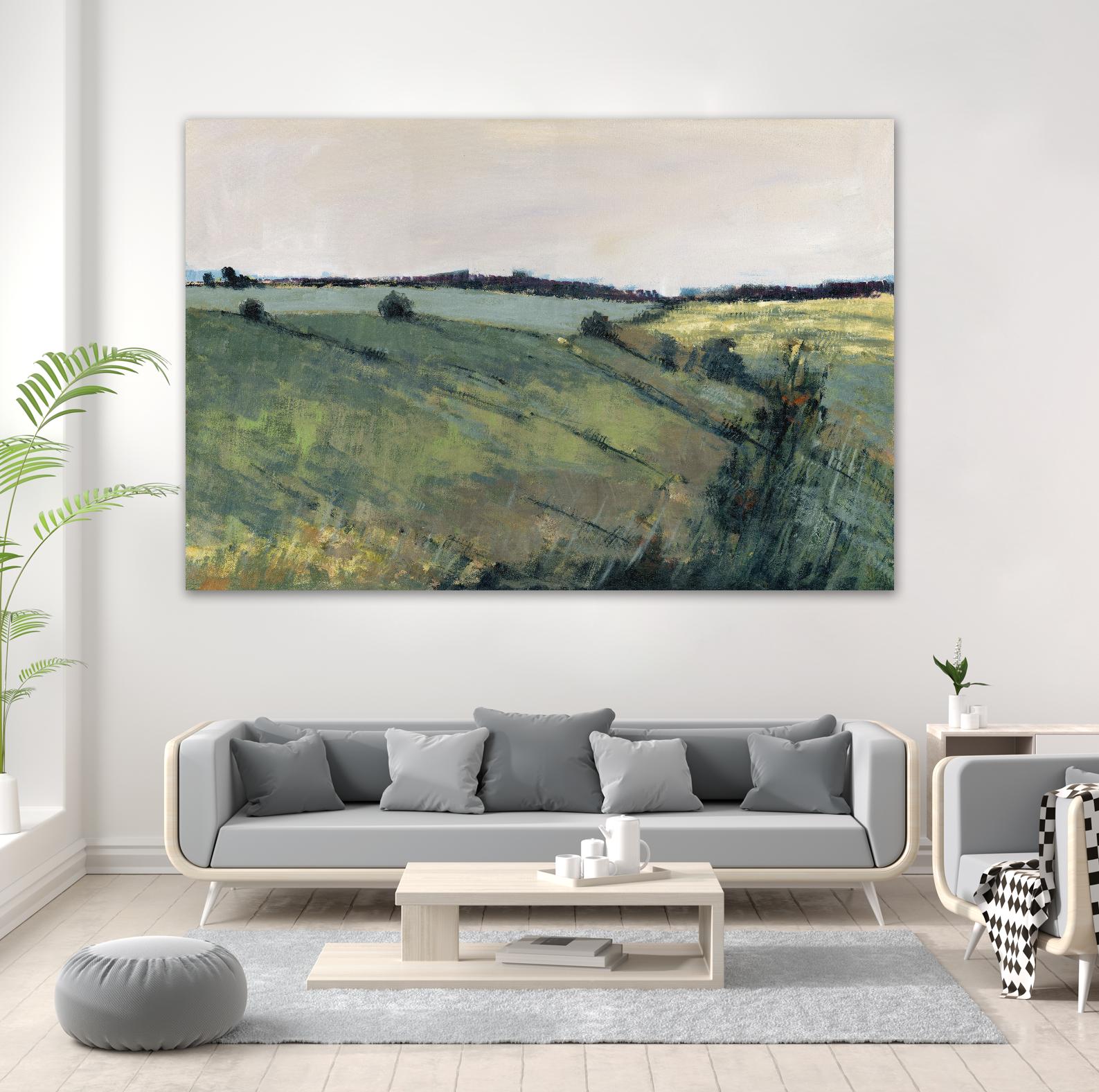 Paysage contemporain-2 by Jacques Clément on GIANT ART - green landscape