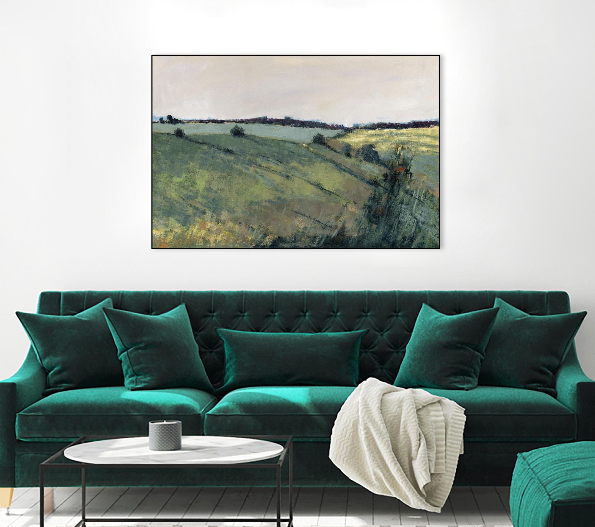 Paysage contemporain-2 by Jacques Clément on GIANT ART - green landscape