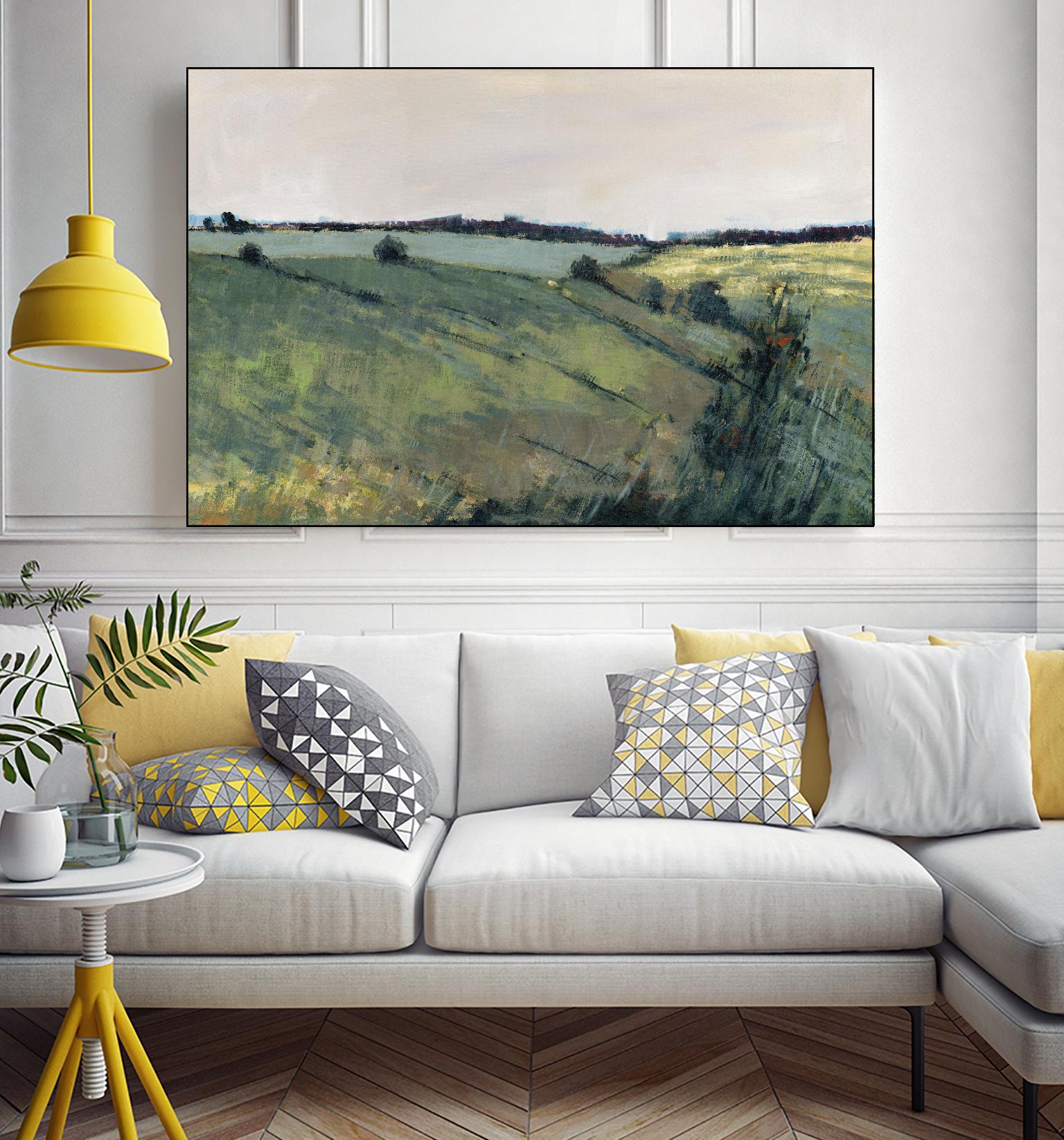 Paysage contemporain-2 by Jacques Clément on GIANT ART - green landscape