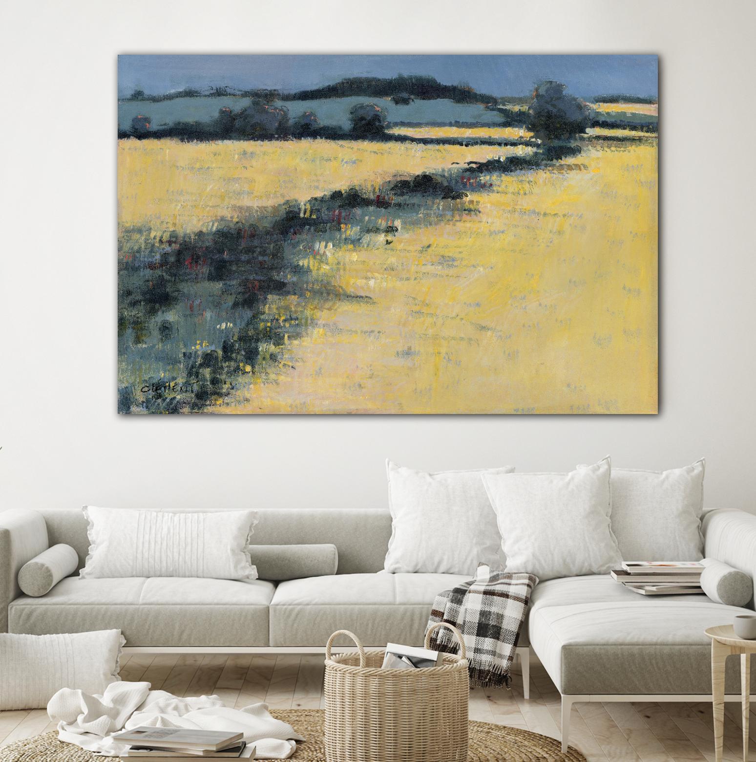 Paysage contemporain -1 by Jacques Clément on GIANT ART - blue landscape field