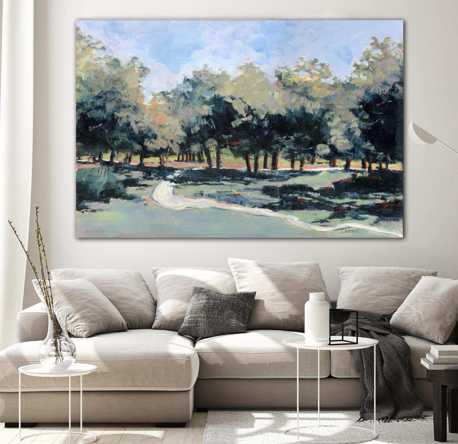 Road in the wood by Jacques Clément on GIANT ART - green landscape forest