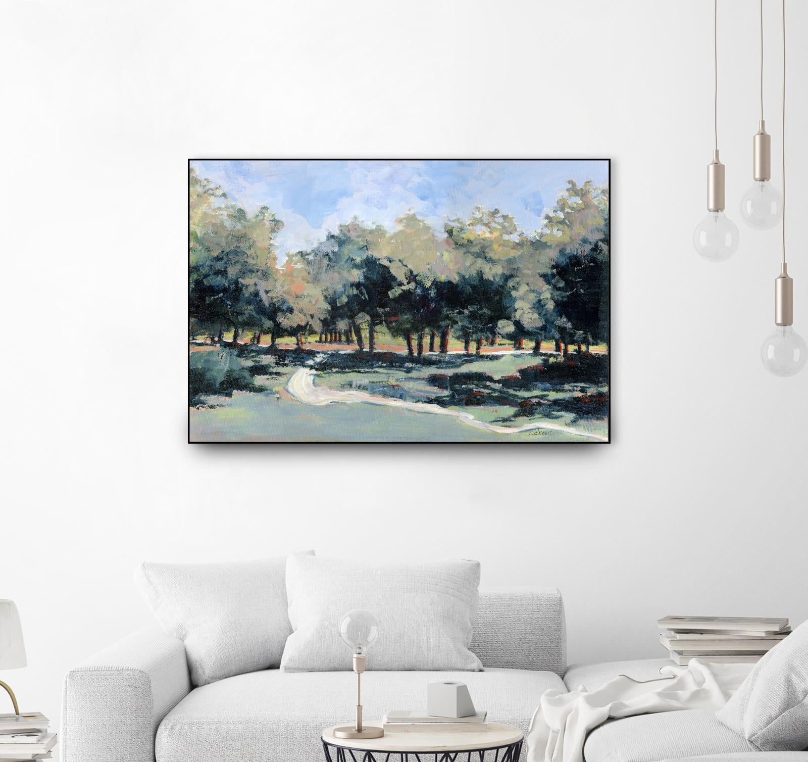 Road in the wood by Jacques Clément on GIANT ART - green landscape forest