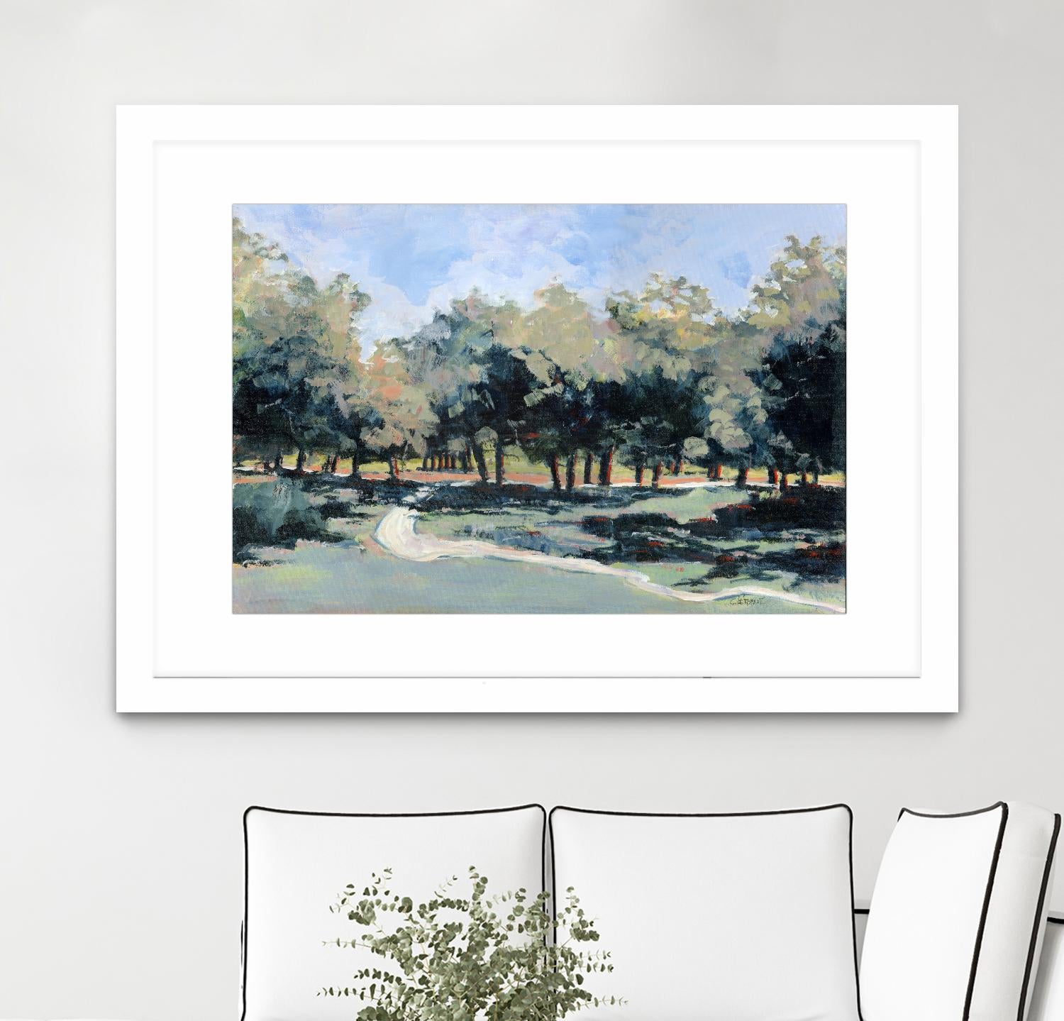 Road in the wood by Jacques Clément on GIANT ART - green landscape forest