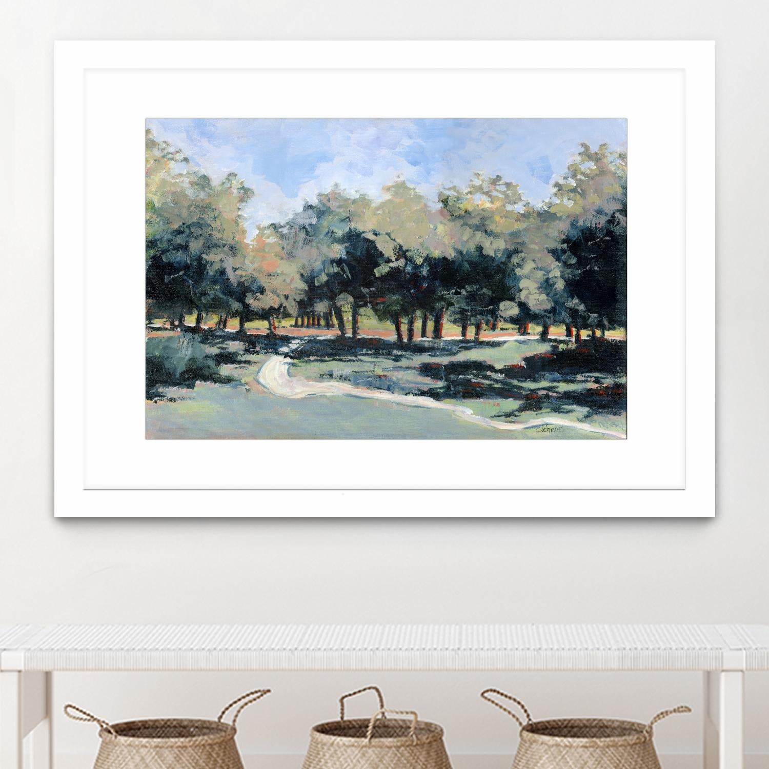 Road in the wood by Jacques Clément on GIANT ART - green landscape forest