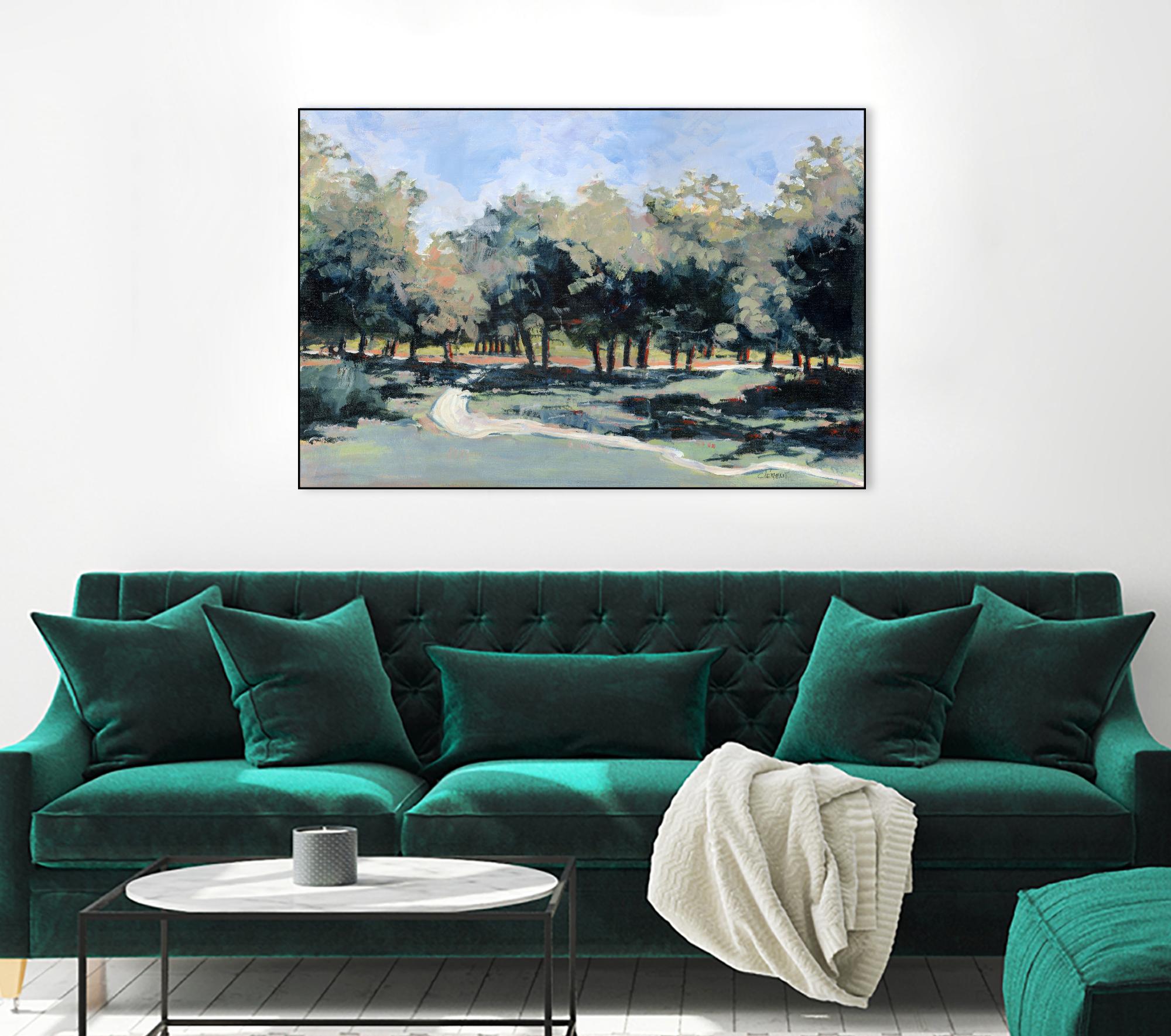 Road in the wood by Jacques Clément on GIANT ART - green landscape forest