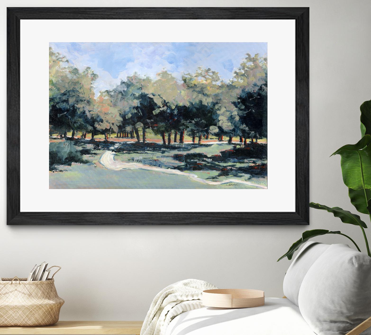 Road in the wood by Jacques Clément on GIANT ART - green landscape forest