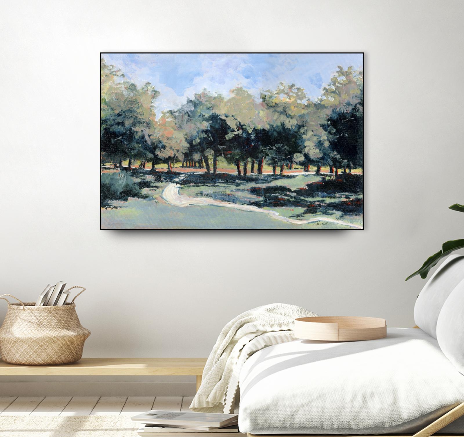 Road in the wood by Jacques Clément on GIANT ART - green landscape forest