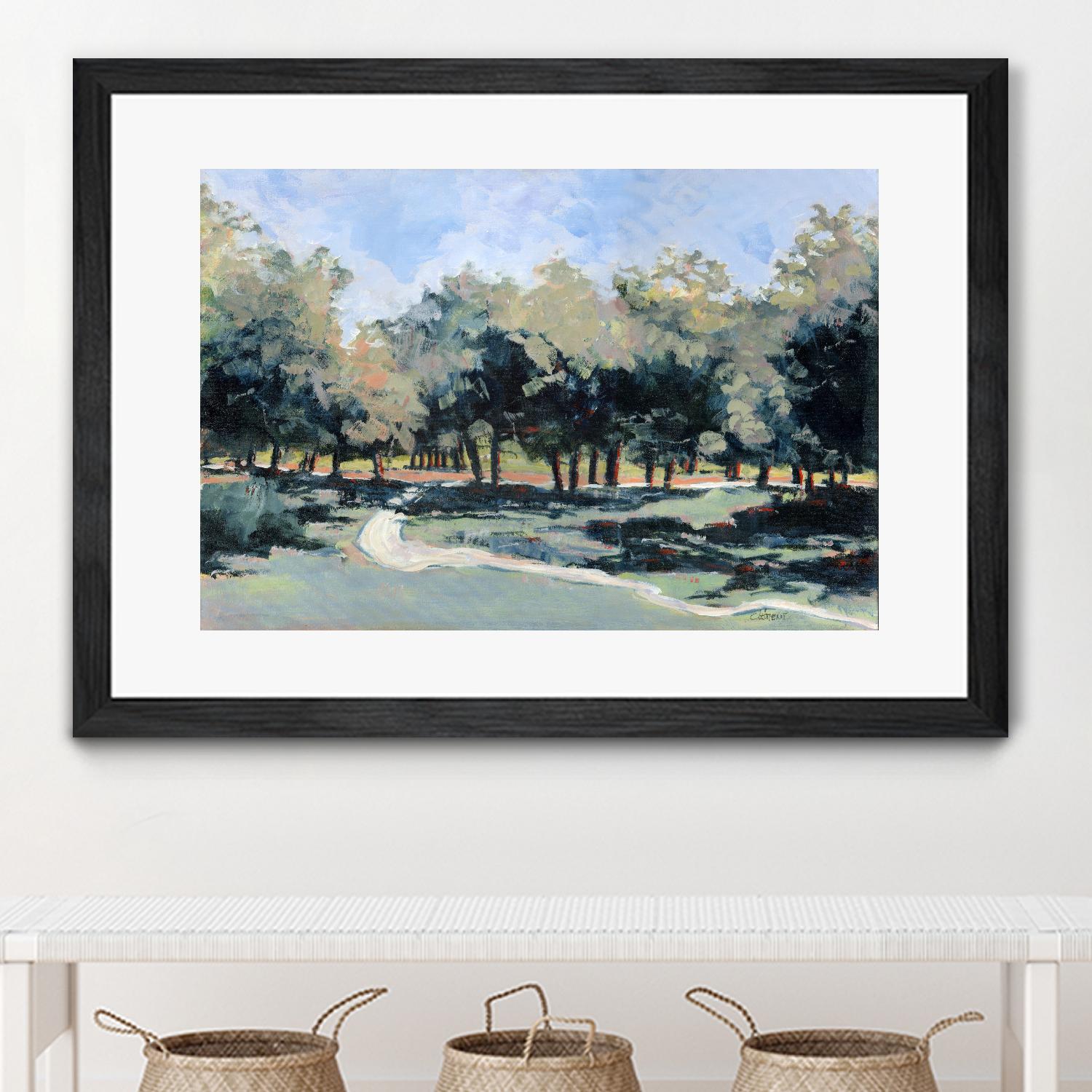 Road in the wood by Jacques Clément on GIANT ART - green landscape forest