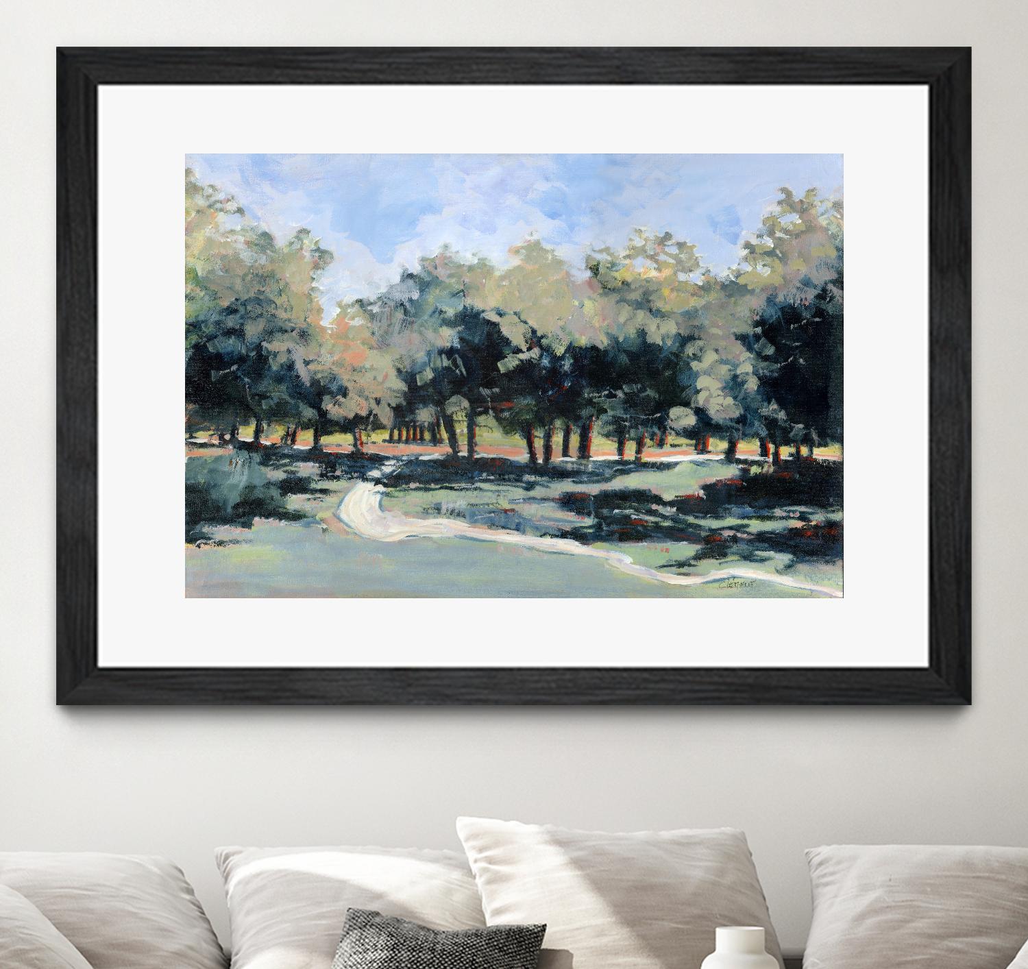 Road in the wood by Jacques Clément on GIANT ART - green landscape forest