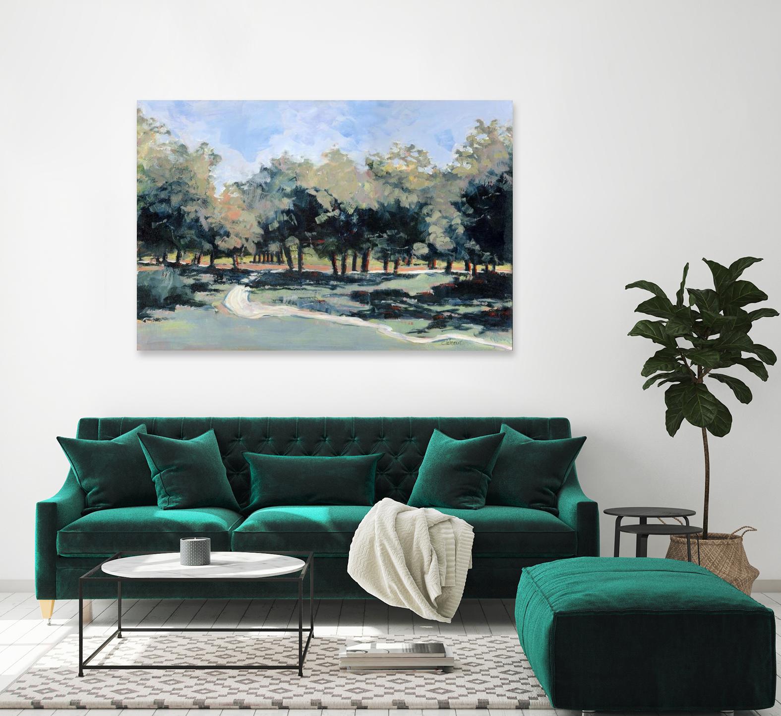 Road in the wood by Jacques Clément on GIANT ART - green landscape forest