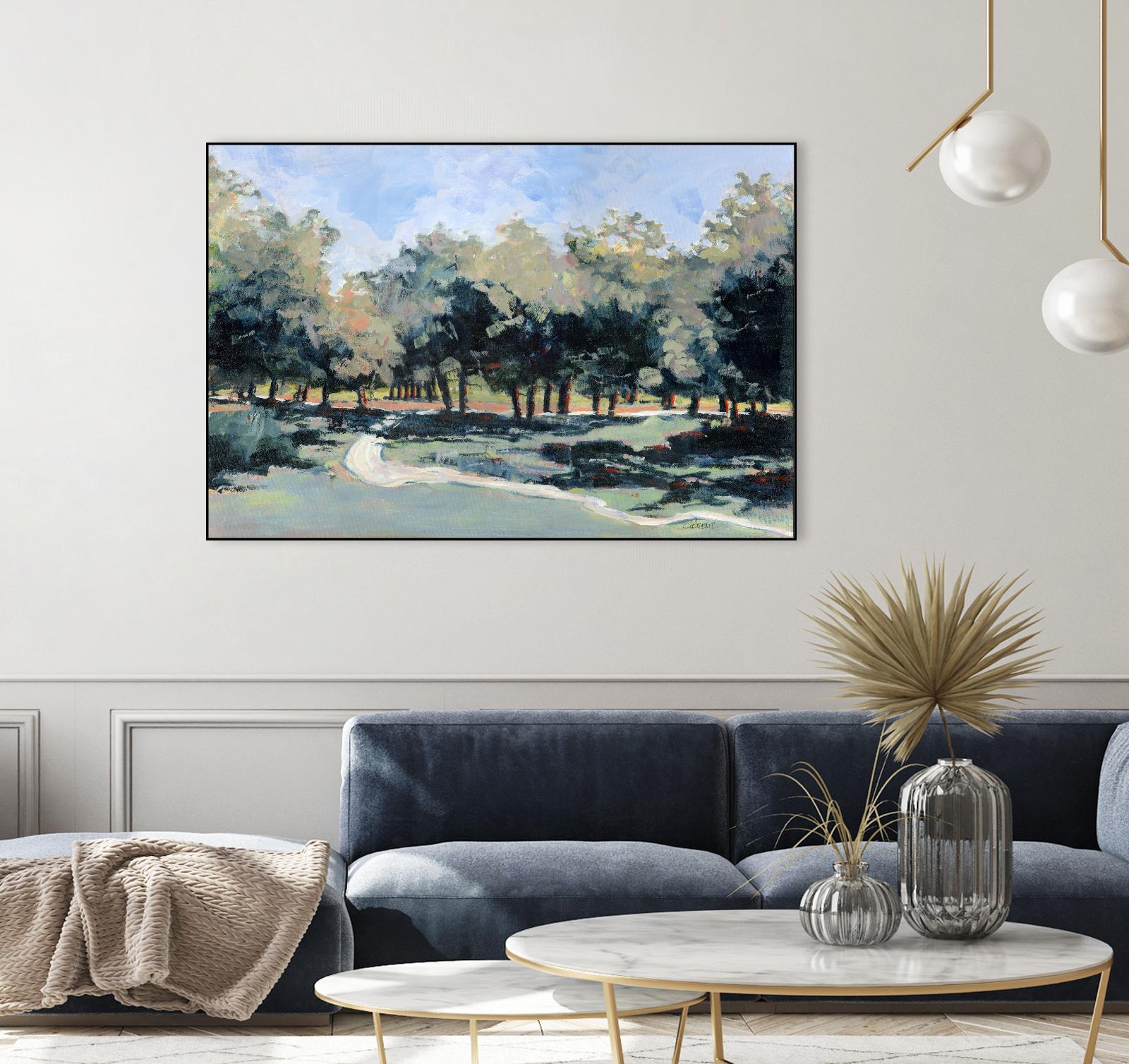 Road in the wood by Jacques Clément on GIANT ART - green landscape forest