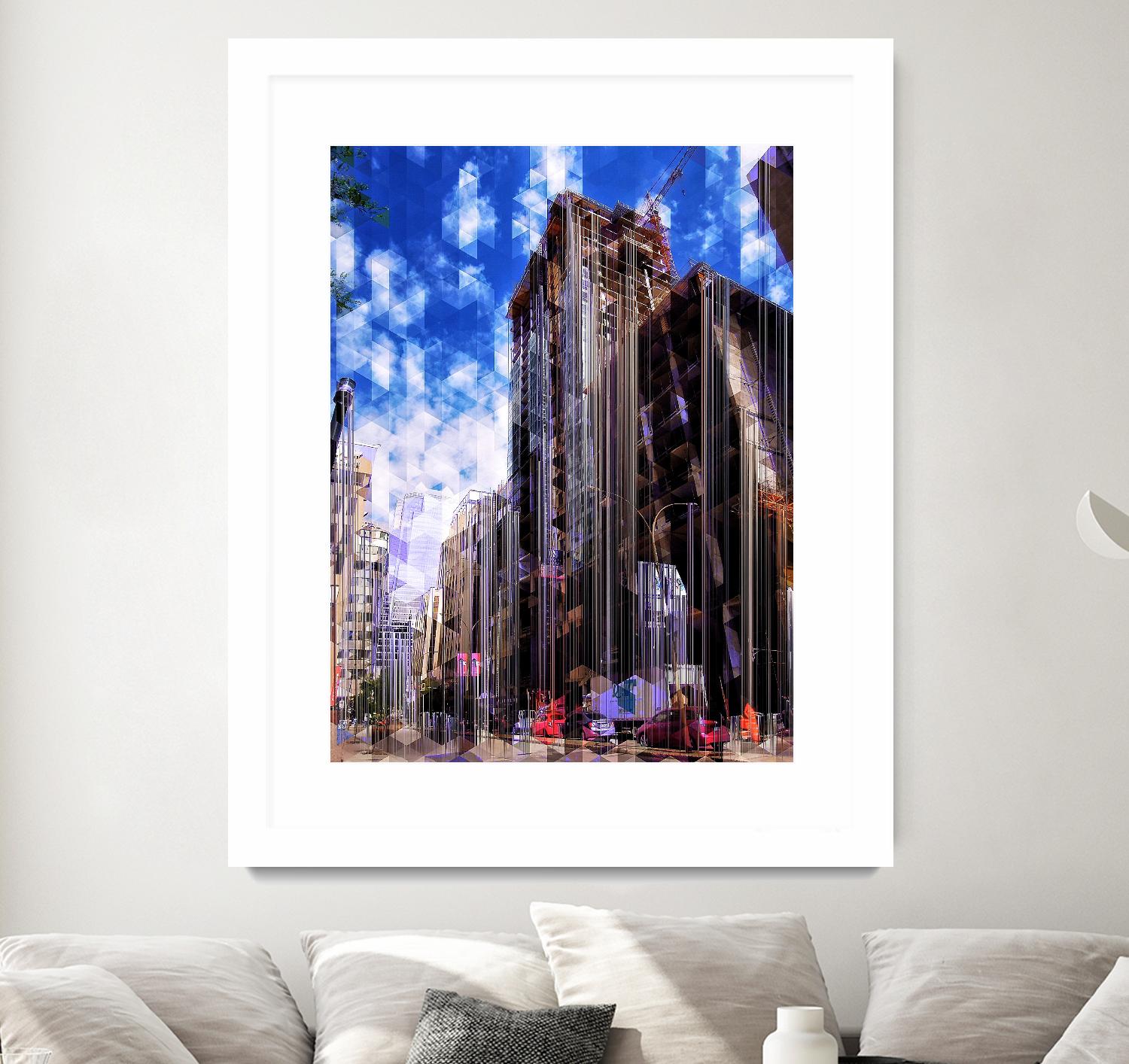 Urban Distortion V by Jean-François Dupuis on GIANT ART - blue city scene rue