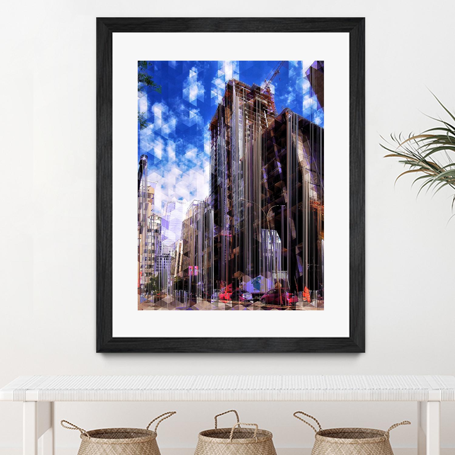 Urban Distortion V by Jean-François Dupuis on GIANT ART - blue city scene rue