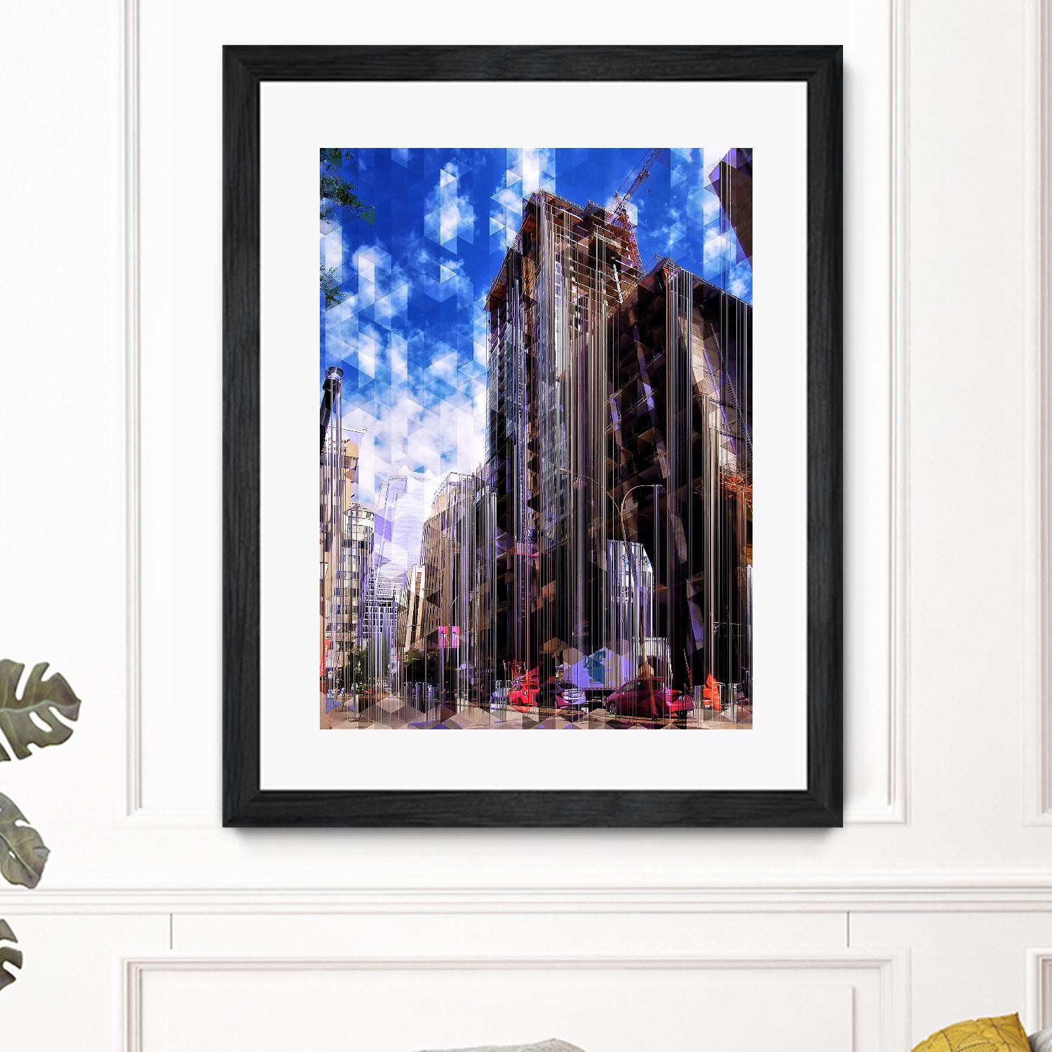 Urban Distortion V by Jean-François Dupuis on GIANT ART - blue city scene rue