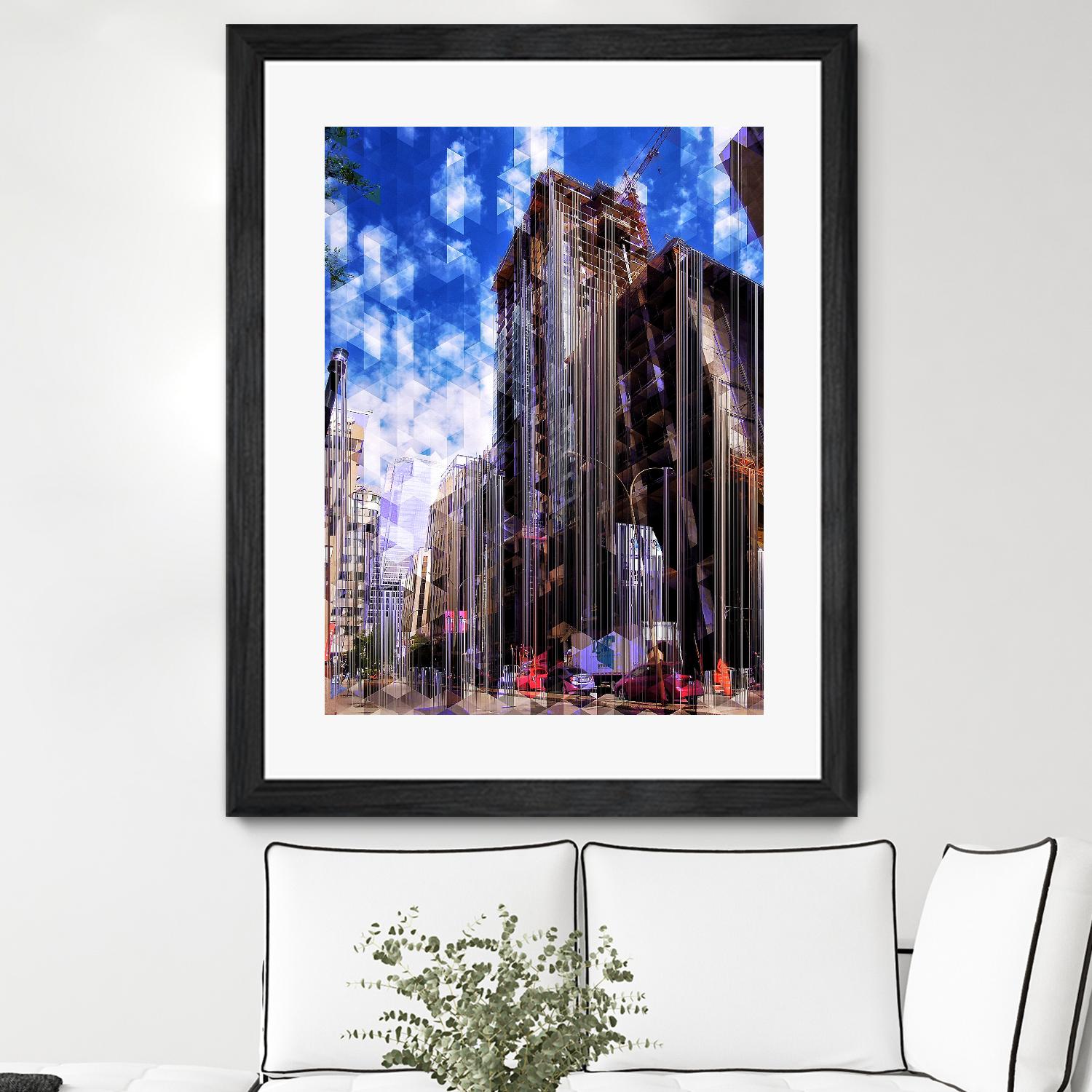 Urban Distortion V by Jean-François Dupuis on GIANT ART - blue city scene rue